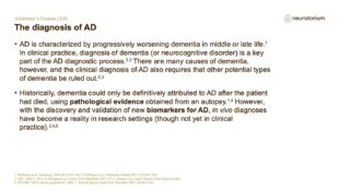 Alzheimers Disease – Diagnosis and Definitions – slide 13